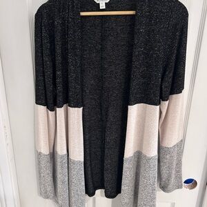 Color Block Open Front Cardigan Sweater by Market & Spruce